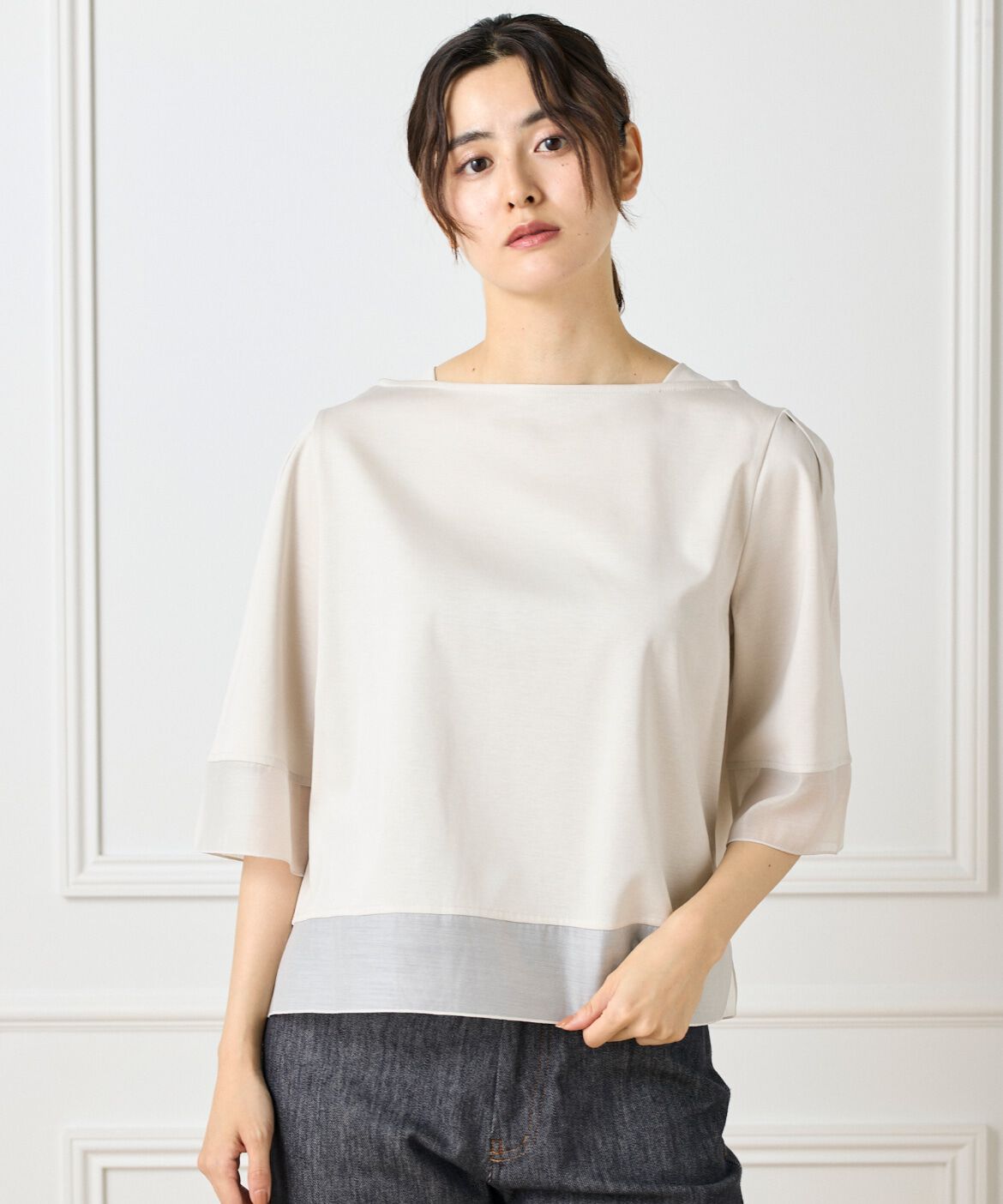 DAY by DAY it&rsquo;s international「シアー切替えプルオーバー」|Tシャツ・カットソー|グレー1