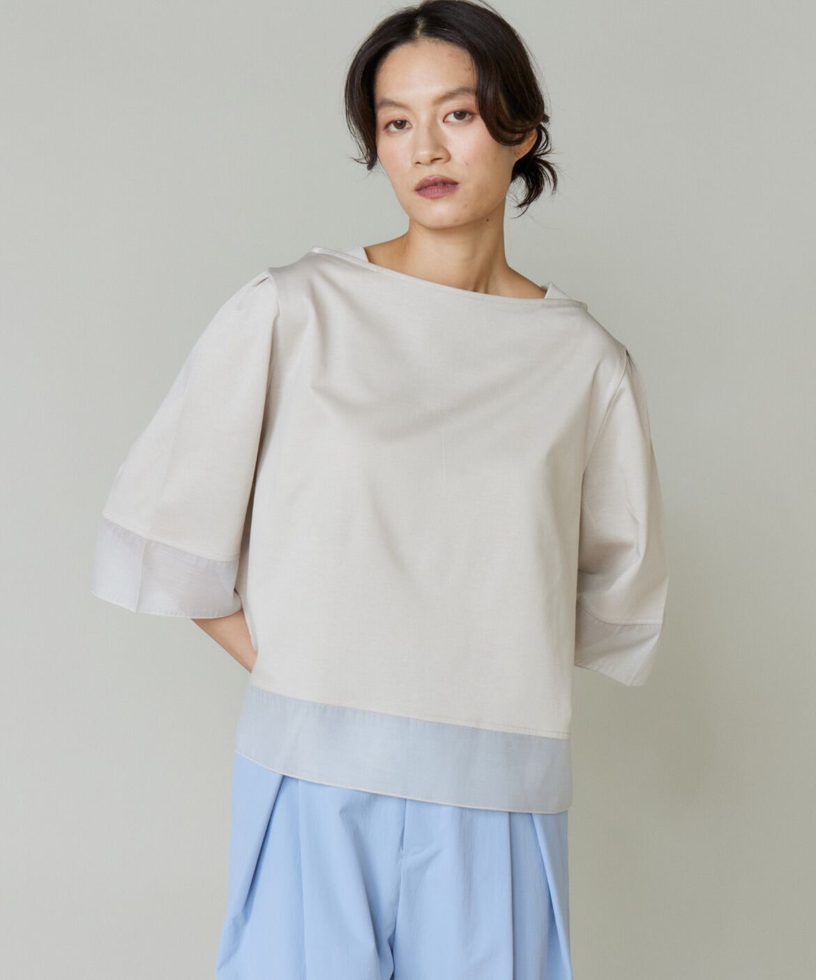 DAY by DAY it&rsquo;s international「シアー切替えプルオーバー」|Tシャツ・カットソー|グレーベージ 3