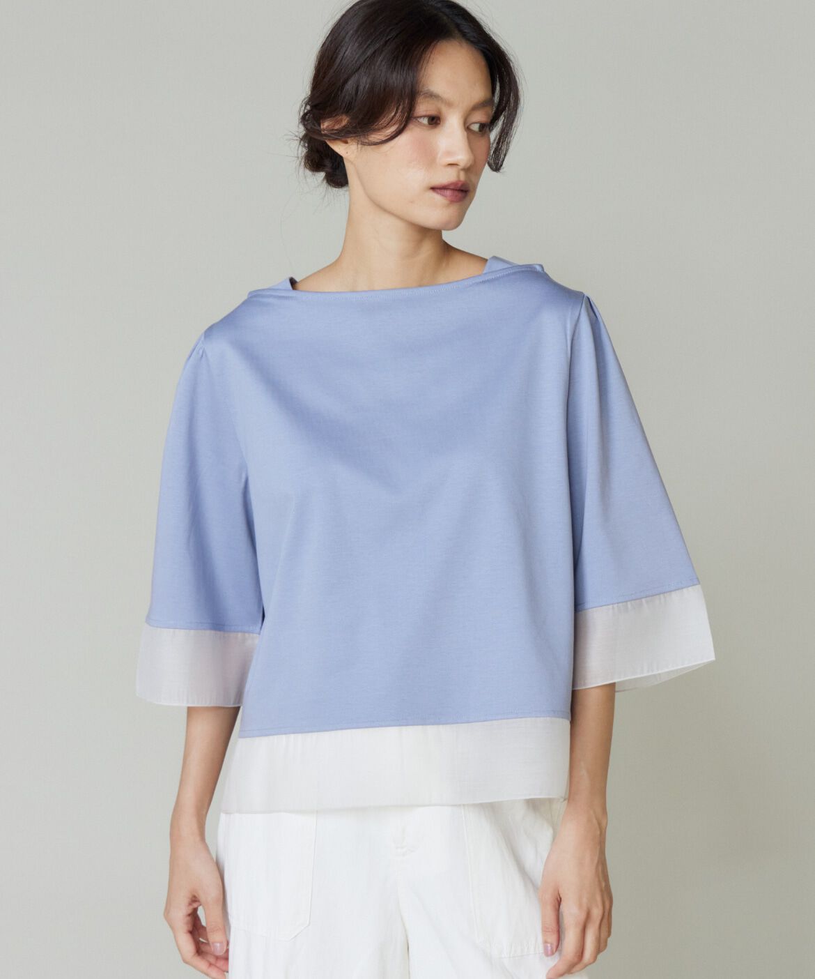 DAY by DAY it&rsquo;s international「シアー切替えプルオーバー」|Tシャツ・カットソー|ブルーグレー4