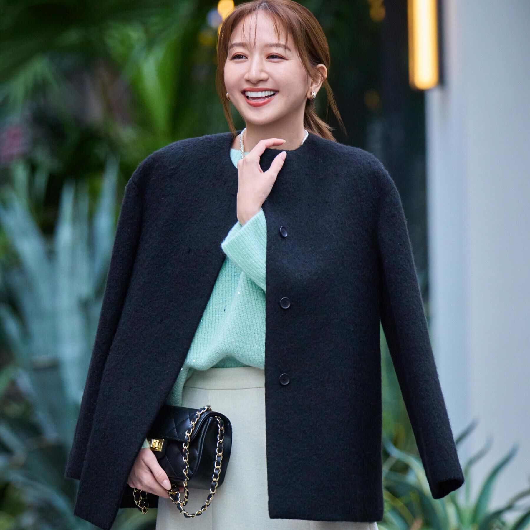 COUP DE CHANCE「【日本製／モヘヤ混／ヒップ丈】ノーカラーコート」|ノーカラーコート|