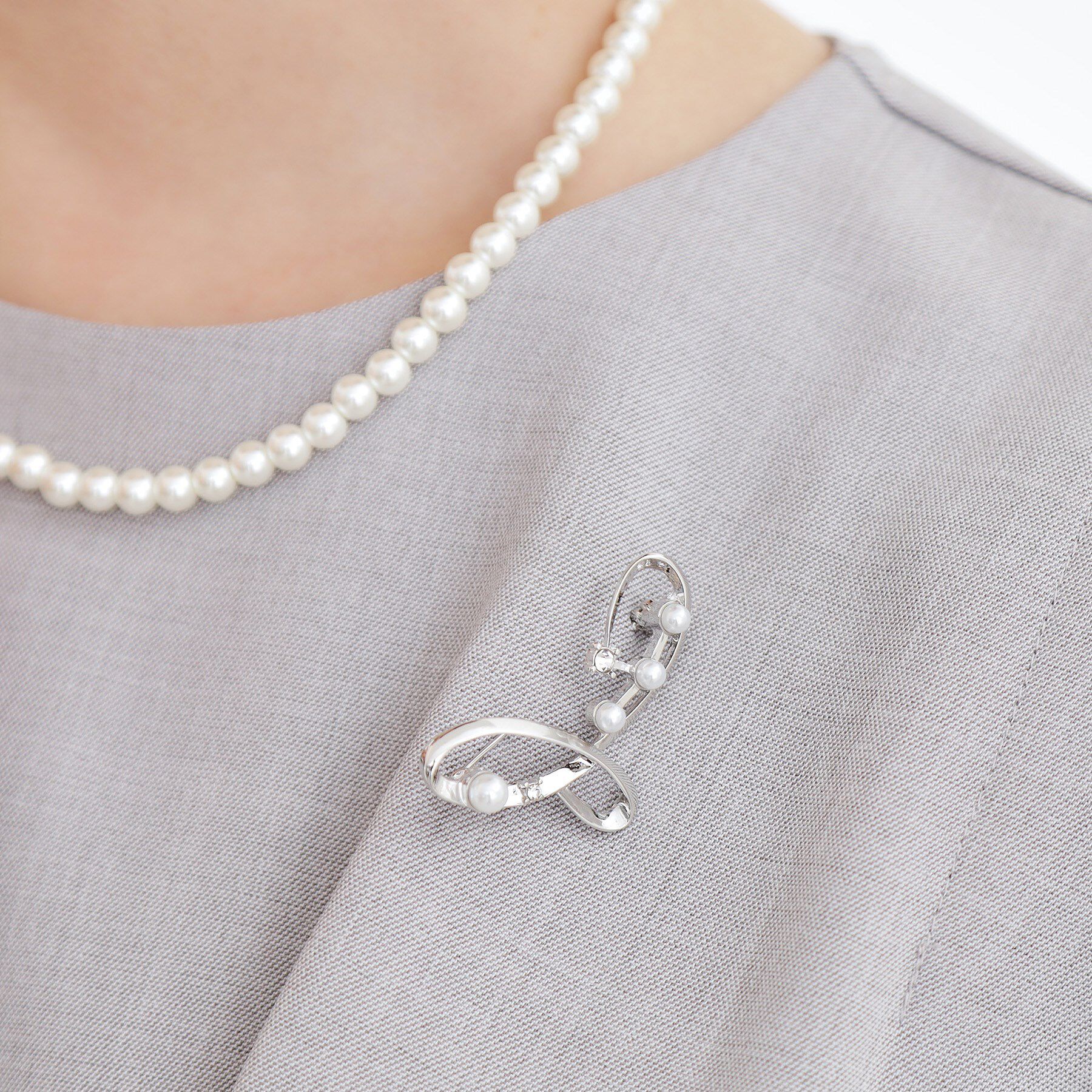 grove「パール調ビジューブローチ」|ブローチ・コサージュ|