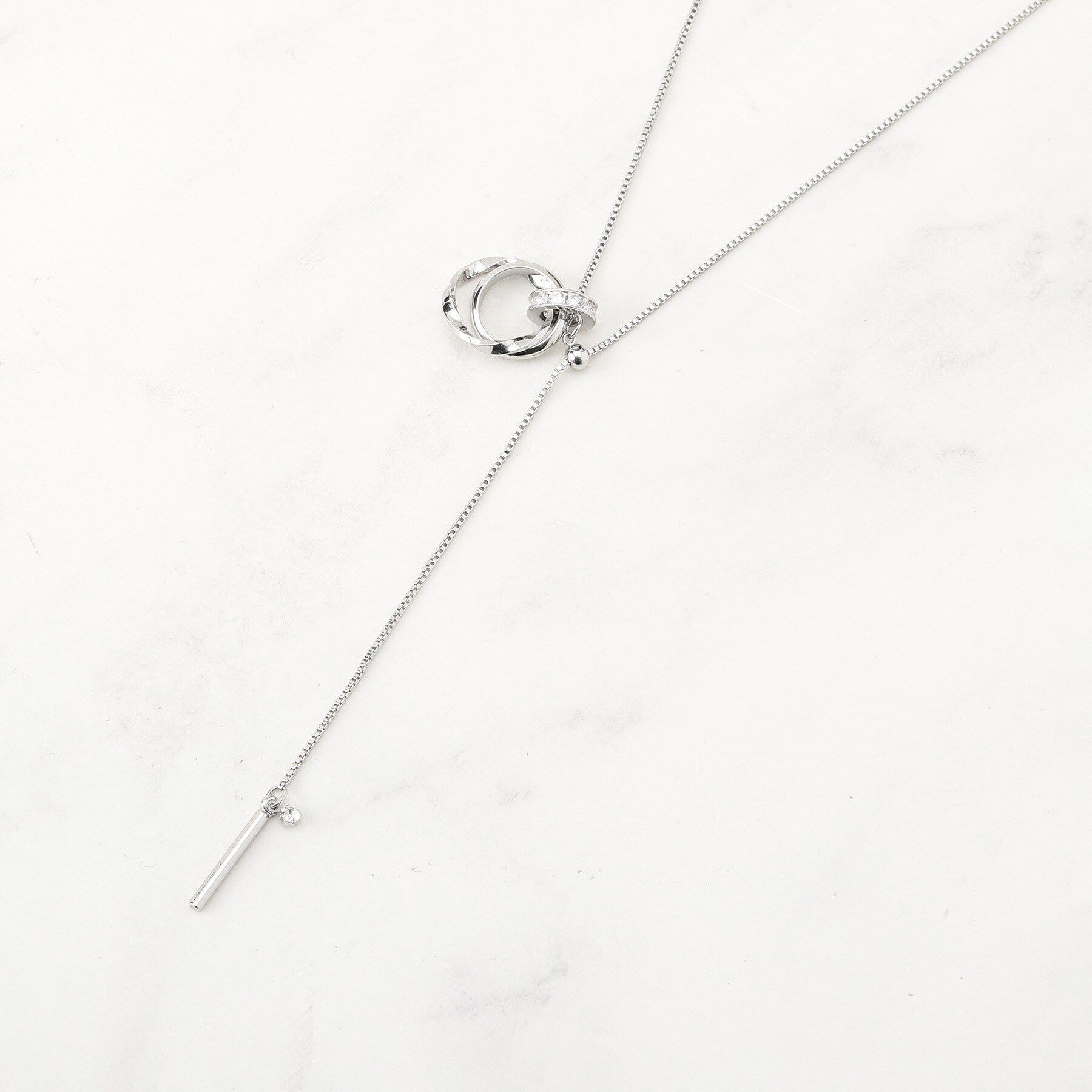 grove「キラキラミニリングワントップネックレス」|ネックレス|シルバー(006)