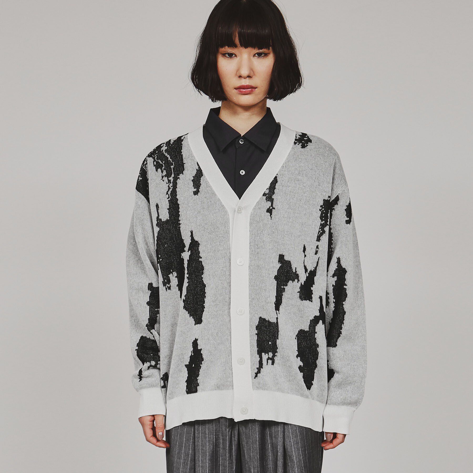 tk.TAKEO KIKUCHI「アブストラクトシアーカーディガン」|カーディガン|