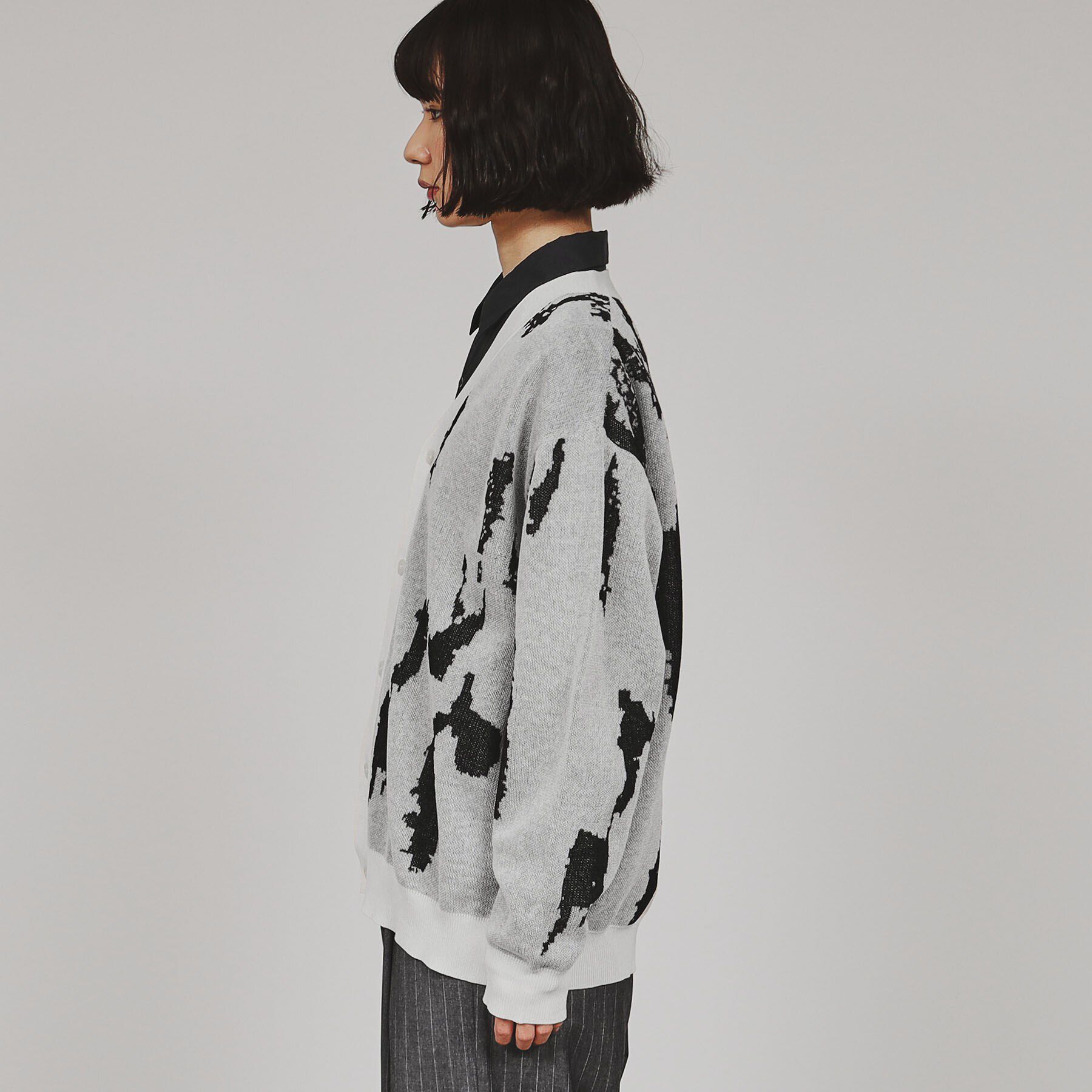 tk.TAKEO KIKUCHI「アブストラクトシアーカーディガン」|カーディガン|