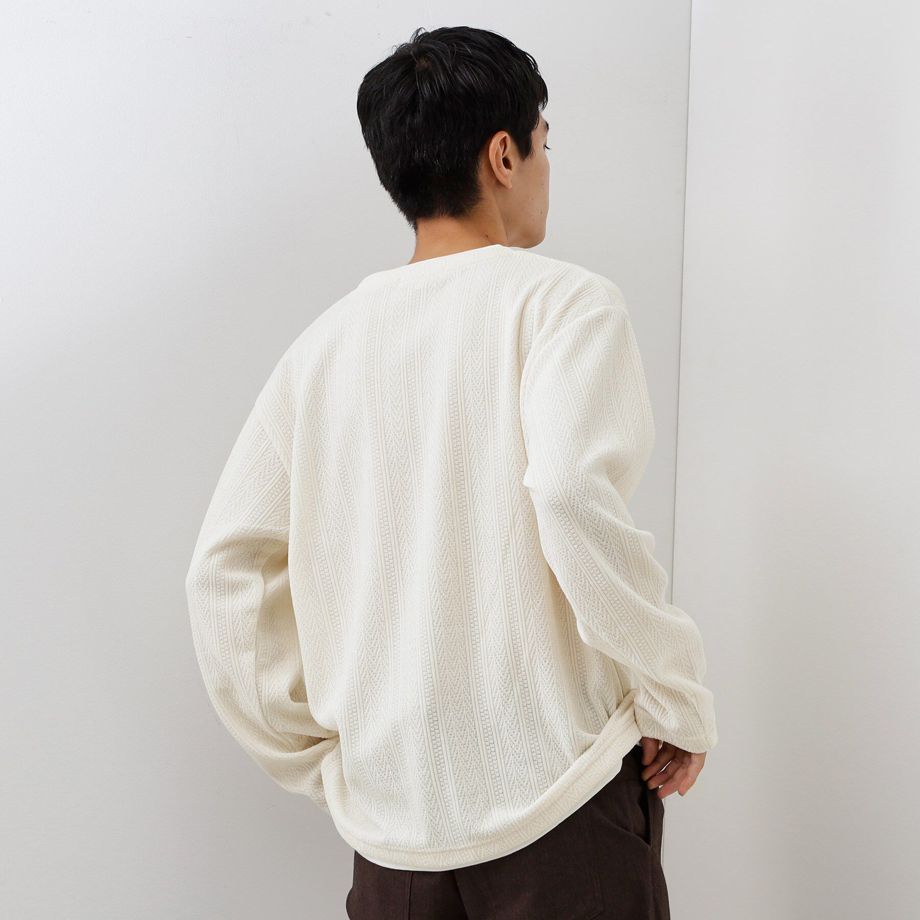 THE SHOP TK「【心地良い、滑らかさ】レイヤード風ケーブル ニットソー 【洗濯機OK】」|Tシャツ・カットソー|