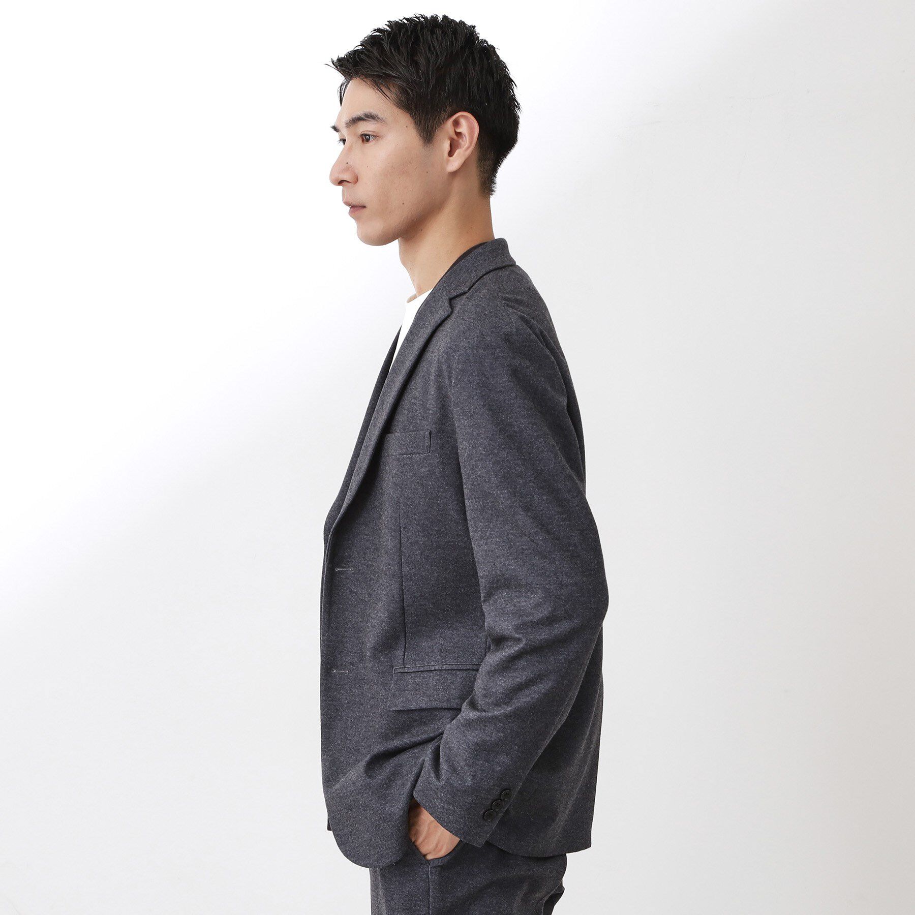 THE SHOP TK「起毛TRジャージジャケット 【洗濯機OK／ストレッチ／セットアップ可】」|テーラードジャケット|