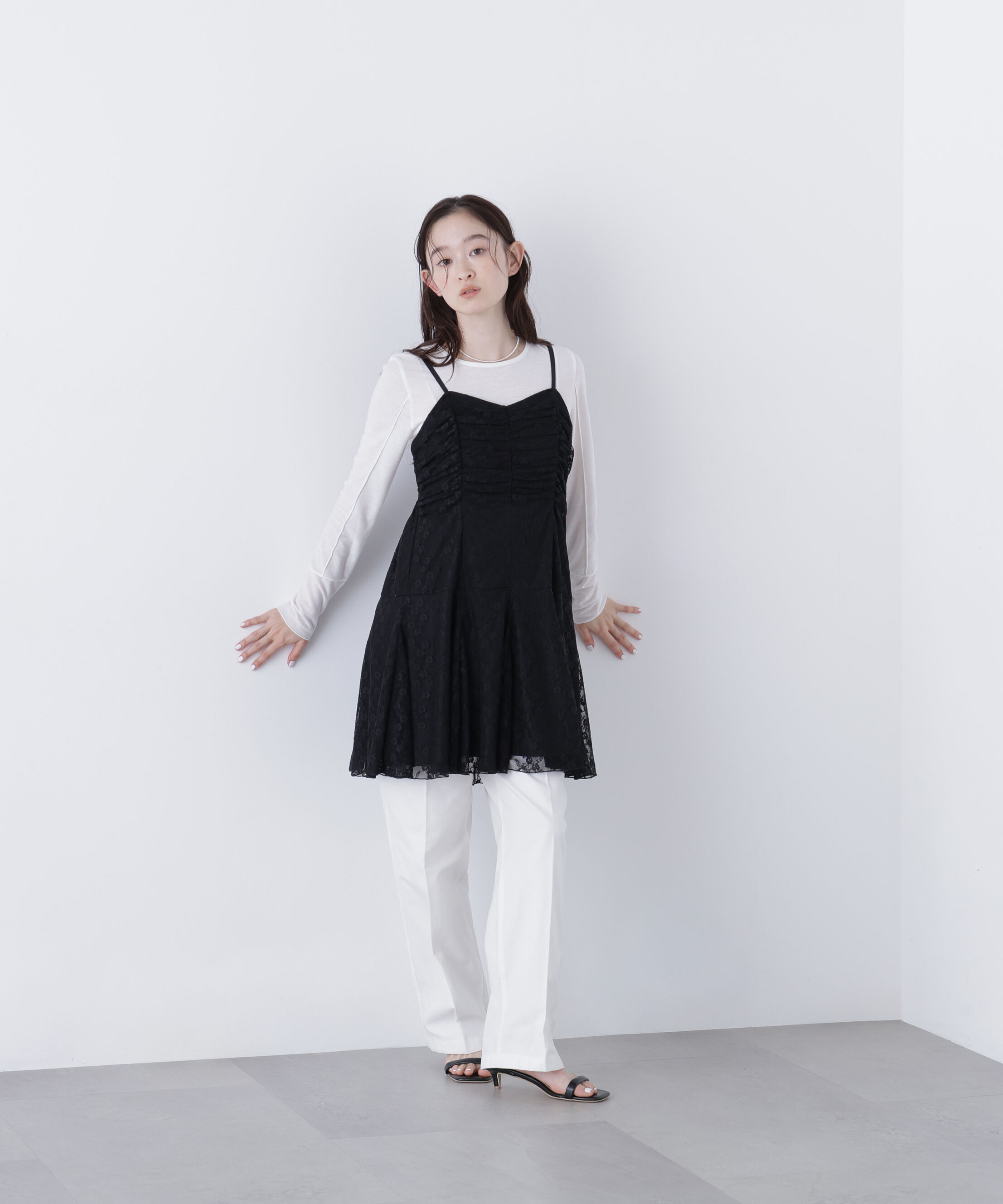  「〈N.〉レースギャザーキャミチュニック」|シャツ・ブラウス|