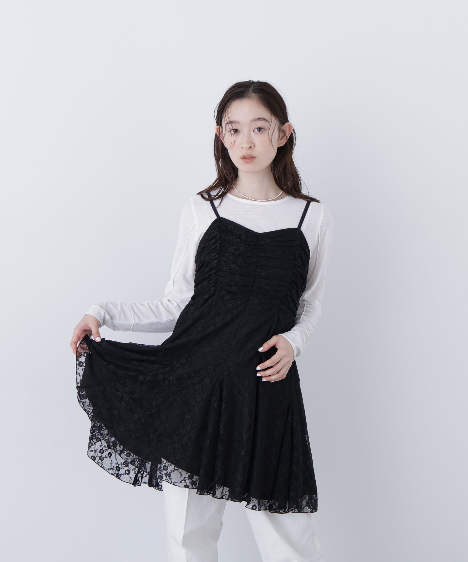  「〈N.〉レースギャザーキャミチュニック」|シャツ・ブラウス|