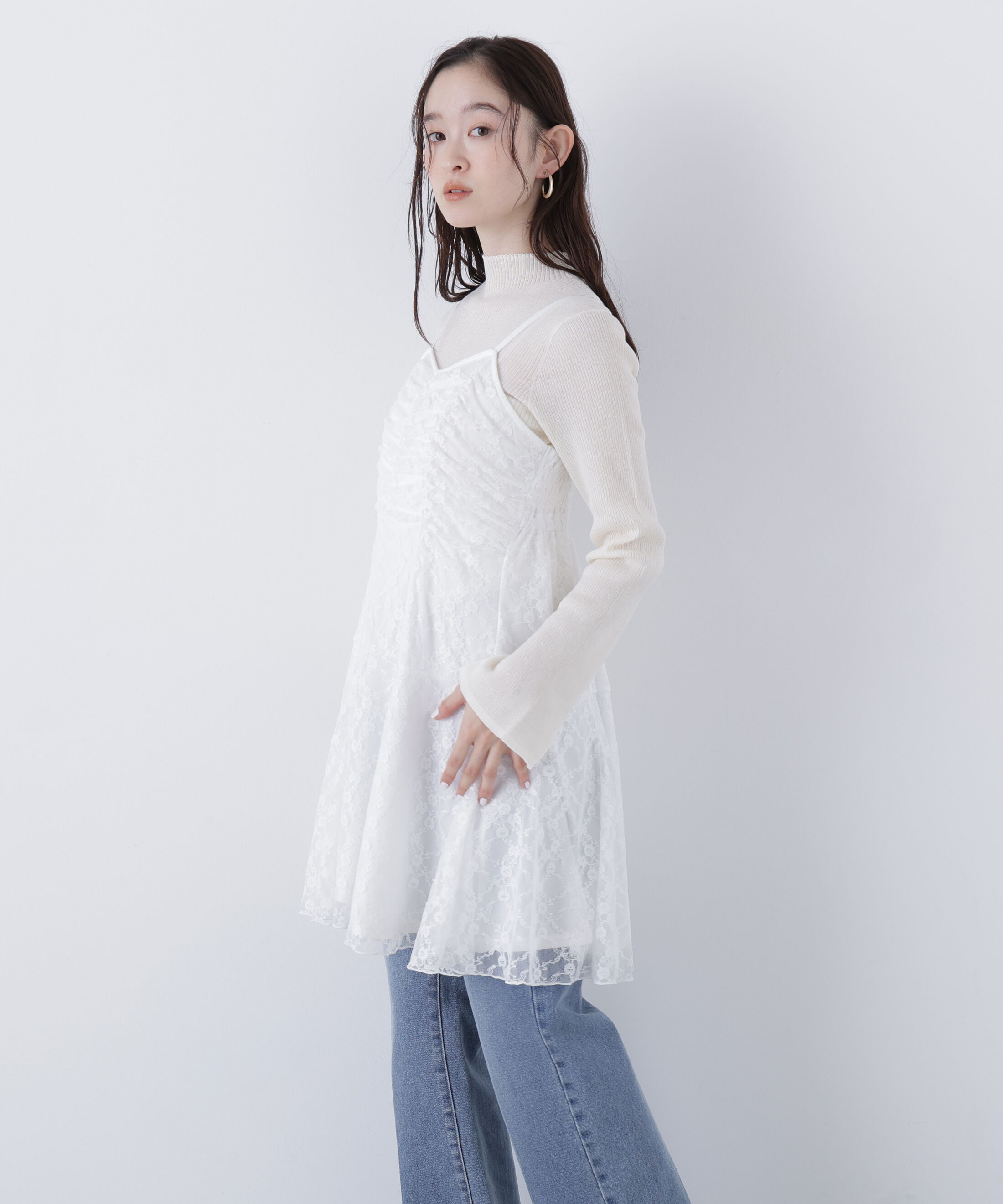  「〈N.〉レースギャザーキャミチュニック」|シャツ・ブラウス|