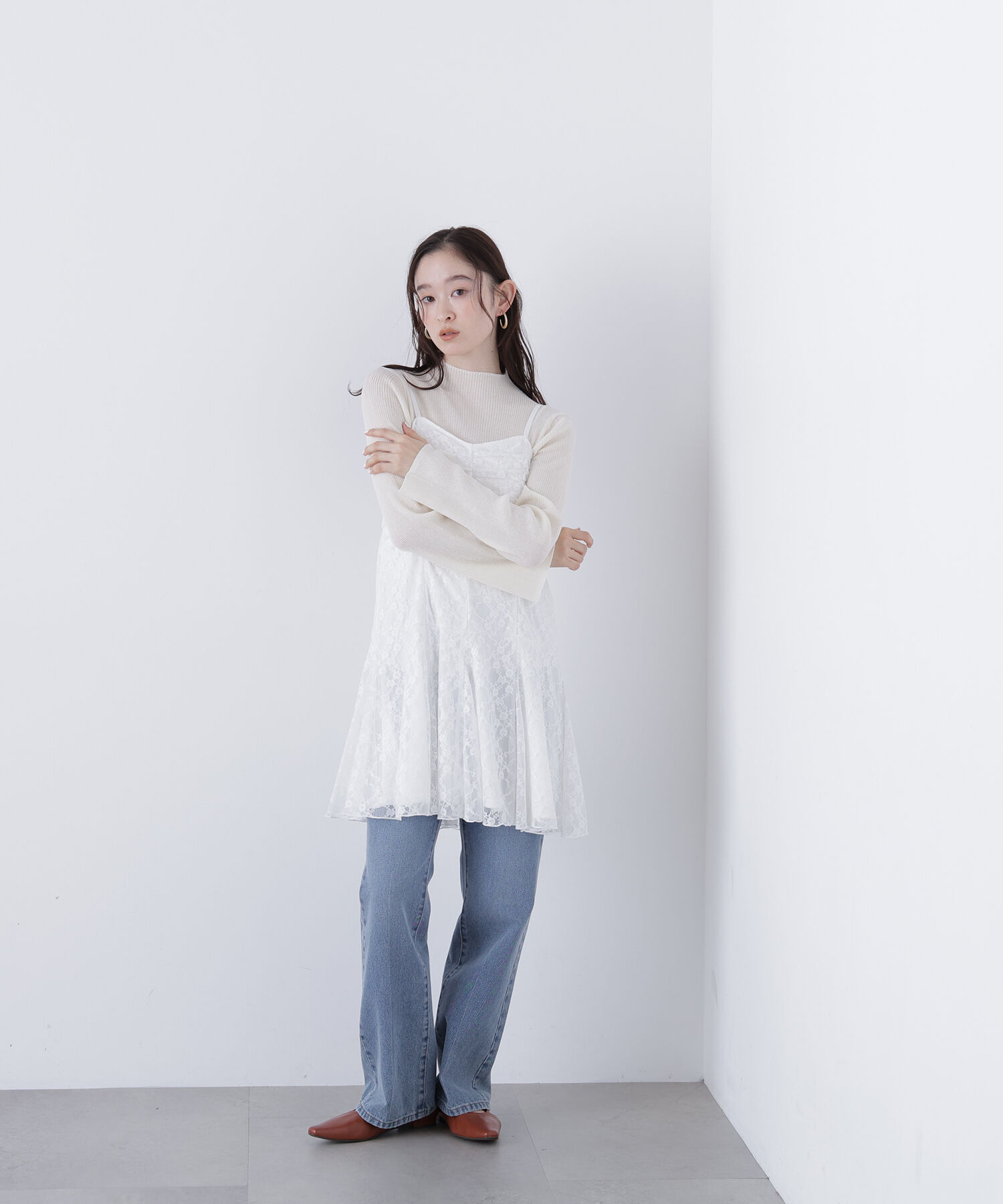  「〈N.〉レースギャザーキャミチュニック」|シャツ・ブラウス|