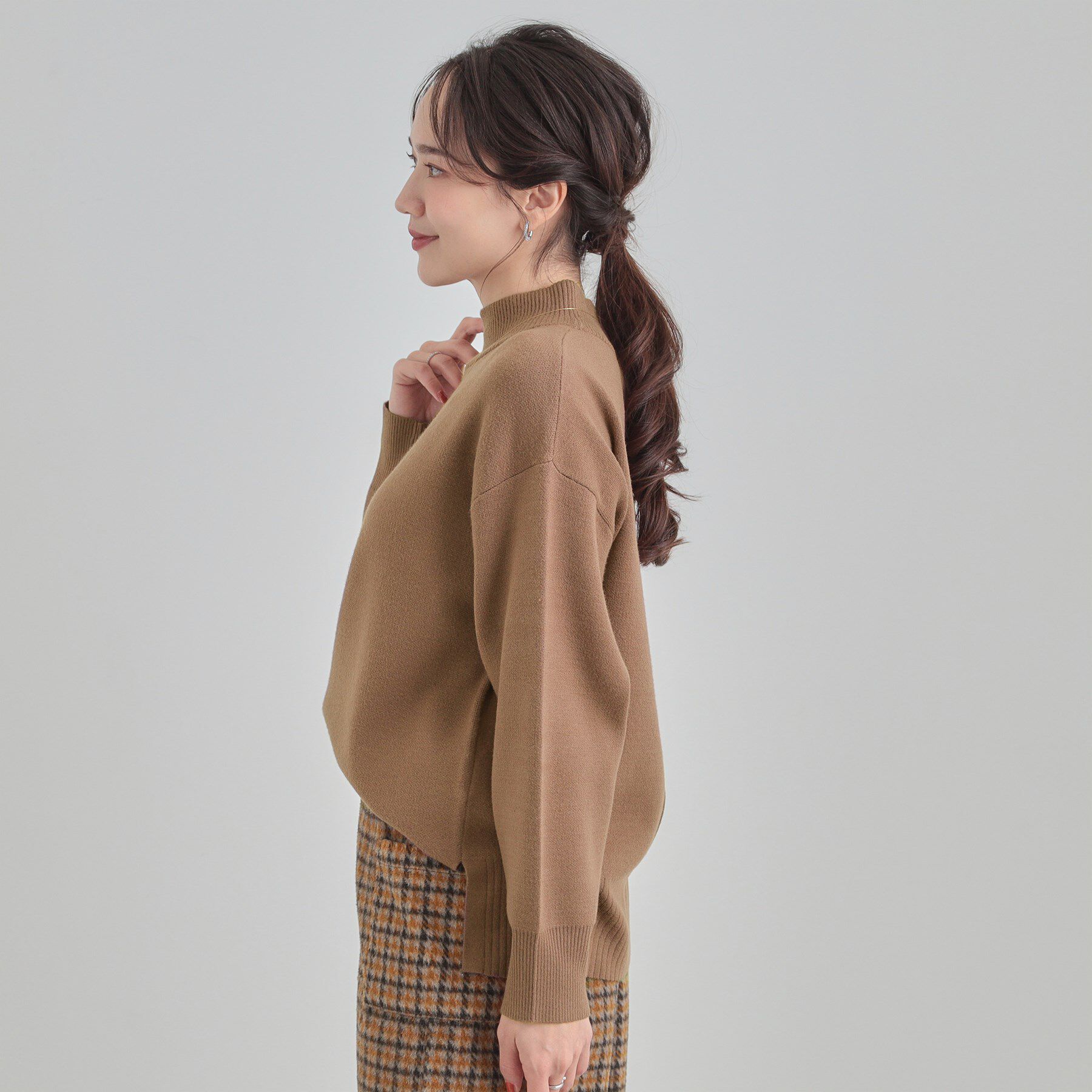 SHOO･LA･RUE「【洗濯機可/S-LL】もちもちハイネックニット」|ニット・セーター|