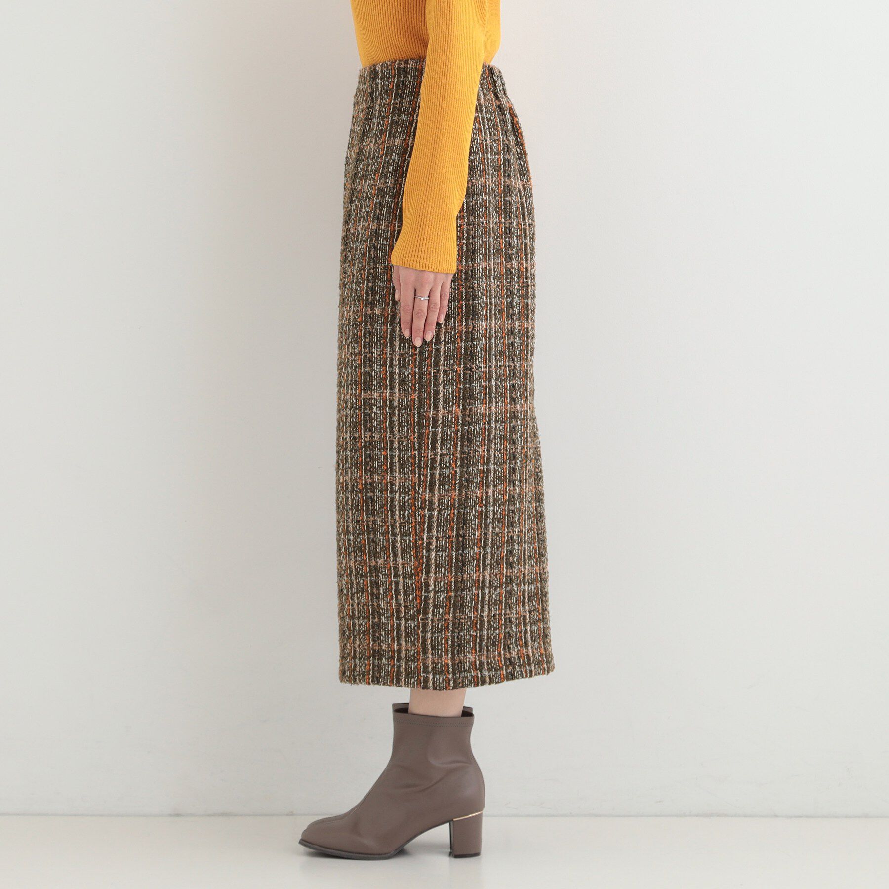 SHOO･LA･RUE「【S-LL】きれいめにもカジュアルにも ラメツイード ナロースカート」|スカート|