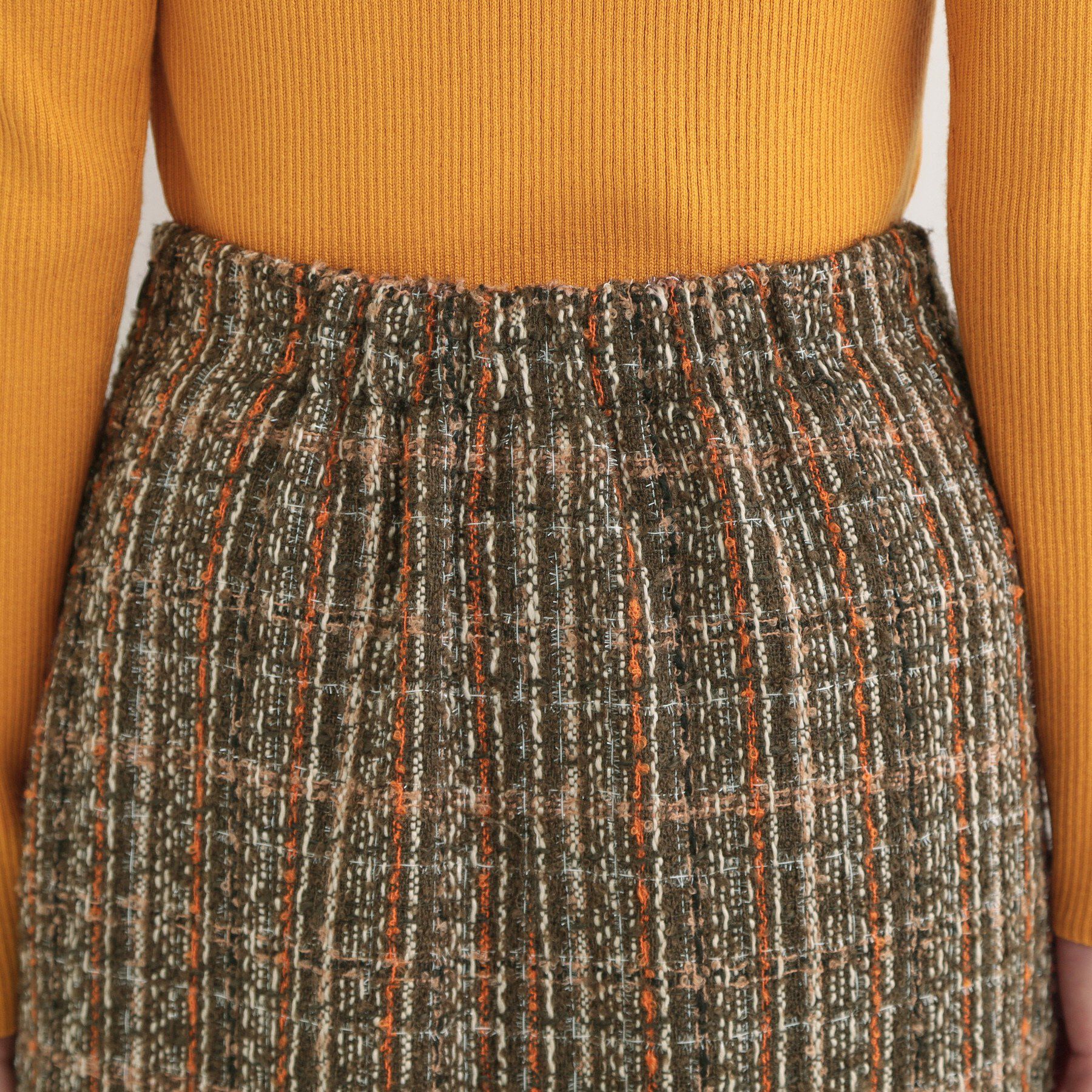 SHOO･LA･RUE「【S-LL】きれいめにもカジュアルにも ラメツイード ナロースカート」|スカート|