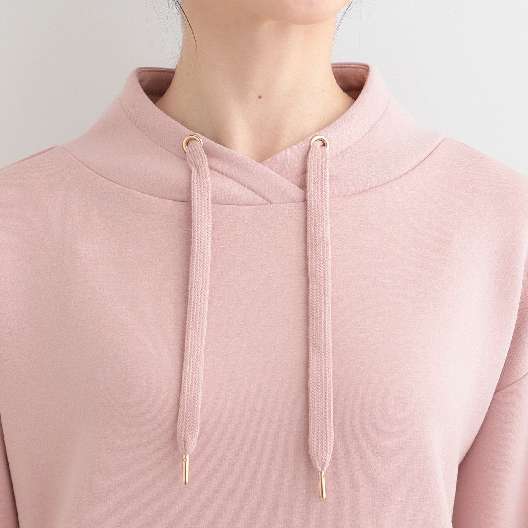 SHOO･LA･RUE「【S-LL】なめらかタッチ もちさら ニュアンス襟トップス」|Tシャツ・カットソー|