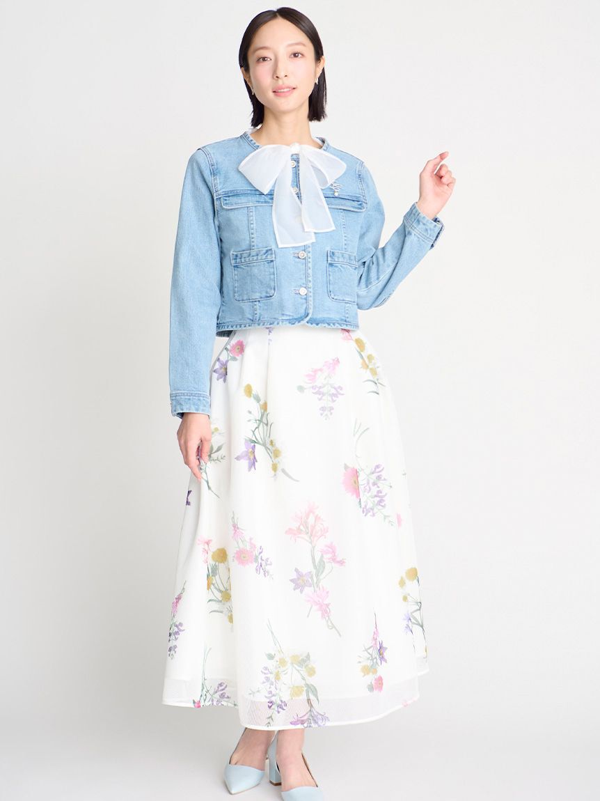 CELFORD「ノーカラーデニムジャケット」|デニムジャケット|