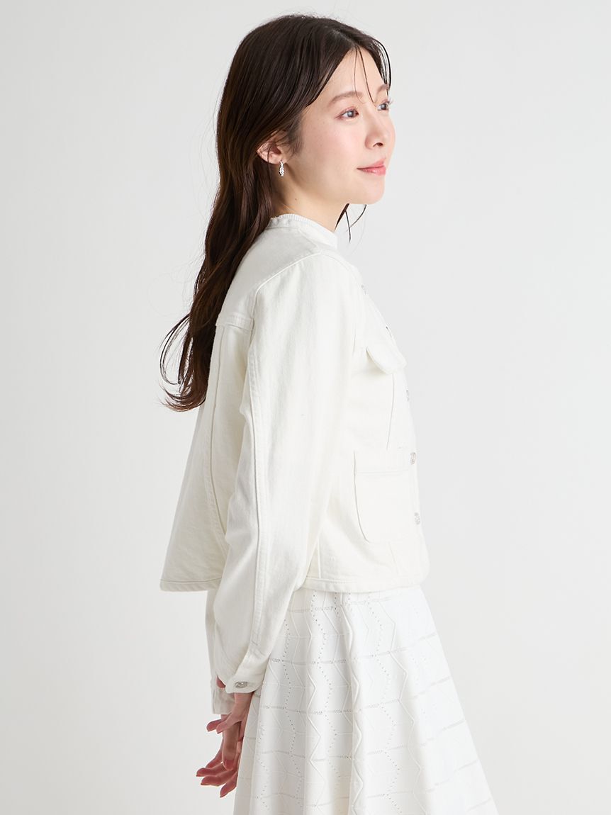 CELFORD「ノーカラーデニムジャケット」|デニムジャケット|