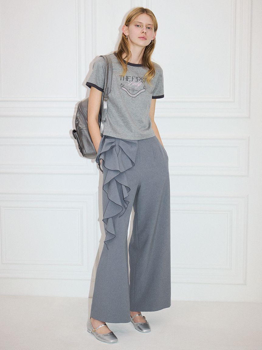 CELFORD「【洗える】リボンワイドパンツ」|チノ|