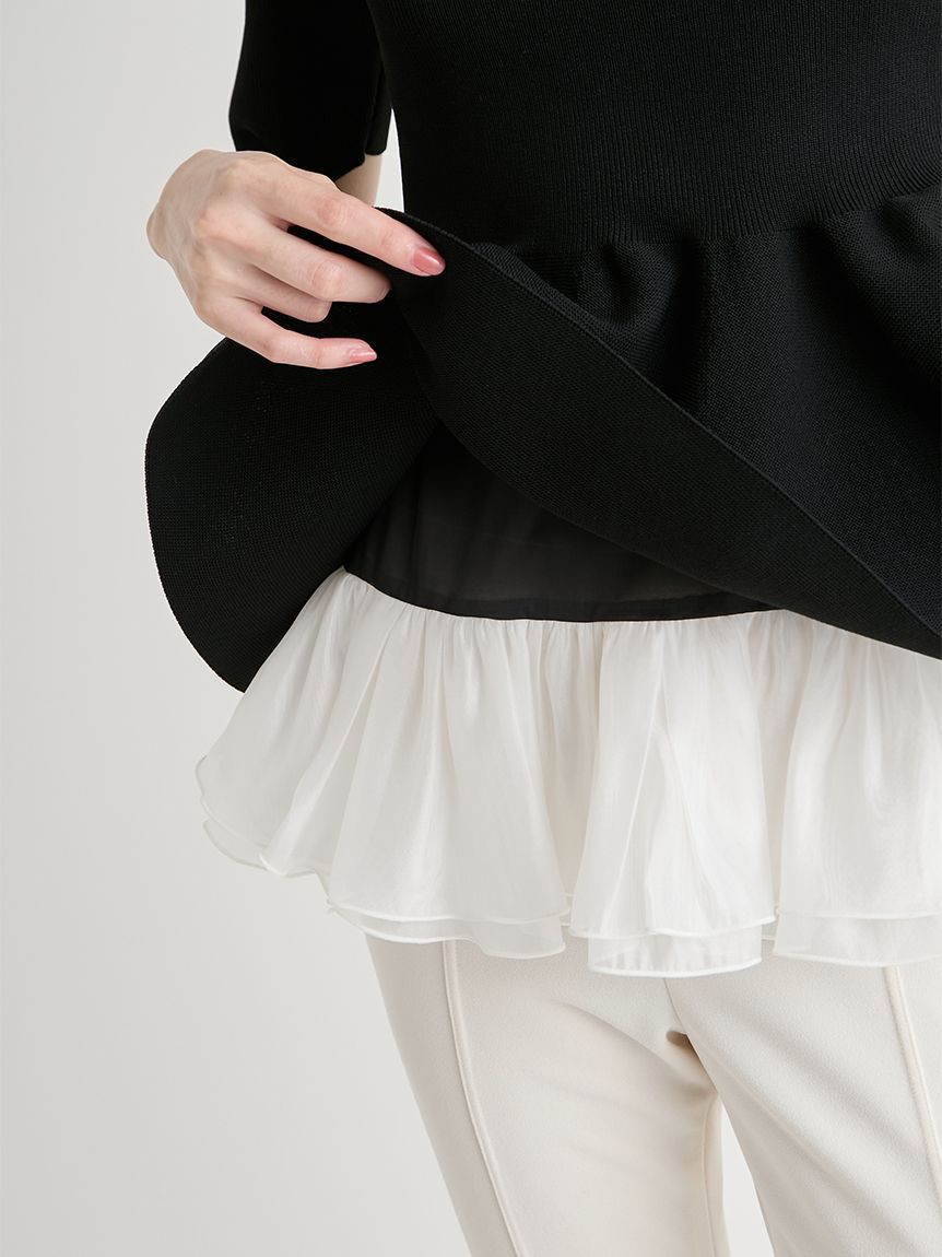 CELFORD「【洗える】ペプラムドッキングニットプルオーバー」|ニット・セーター|