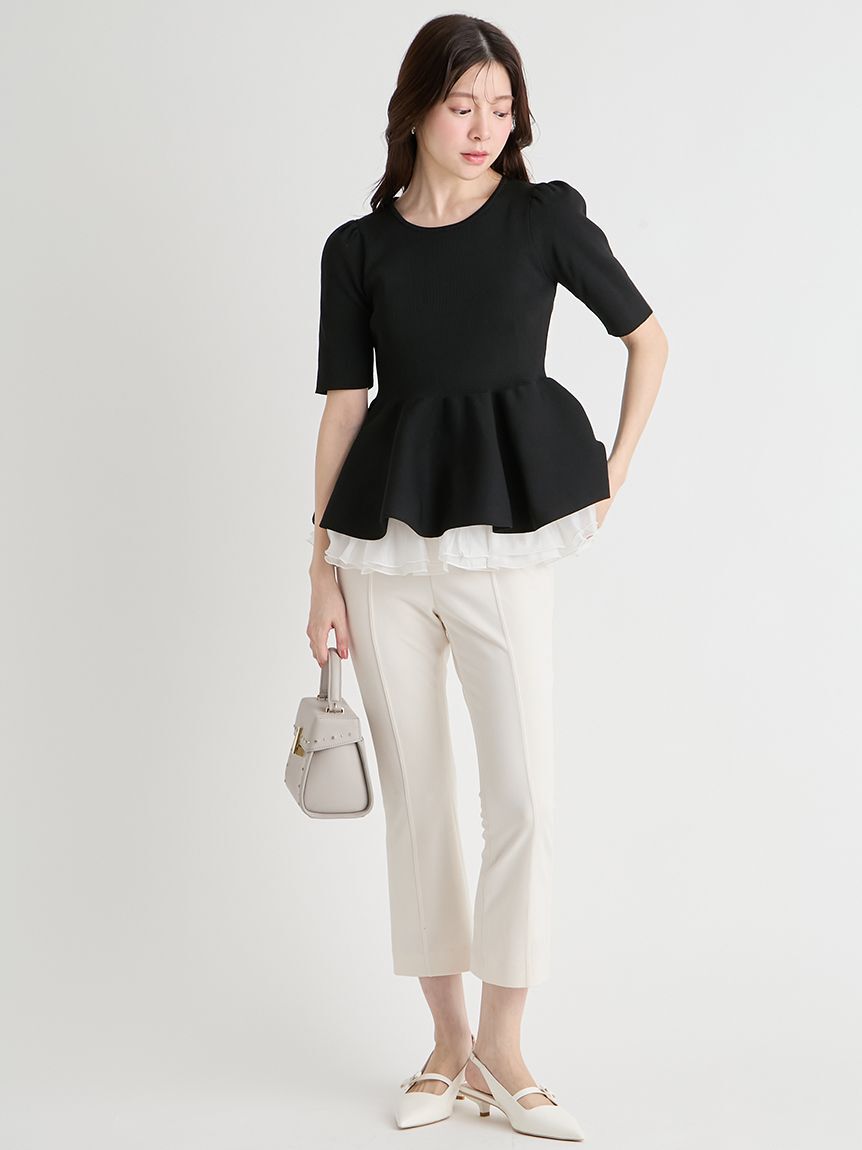 CELFORD「【洗える】ペプラムドッキングニットプルオーバー」|ニット・セーター|