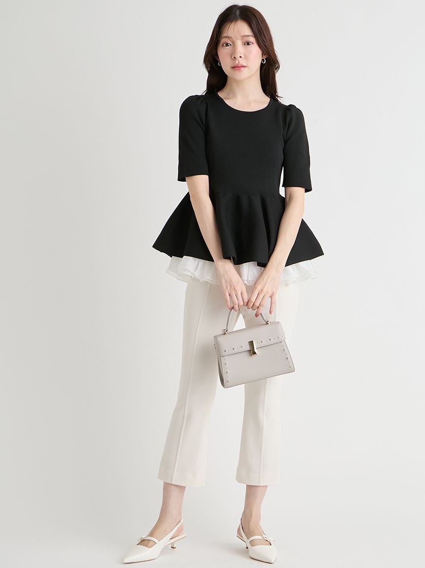 CELFORD「【洗える】ペプラムドッキングニットプルオーバー」|ニット・セーター|