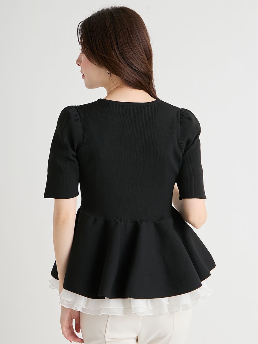 CELFORD「【洗える】ペプラムドッキングニットプルオーバー」|ニット・セーター|