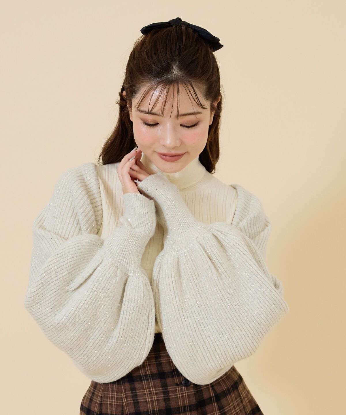 REDYAZEL「ラメニットボレロ」|カーディガン|