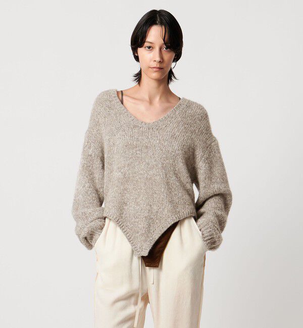 AEWEN MATOPH「＜AEWEN MATOPH＞ウールアルパカ ニットロンパース」|ニット・セーター|BEIGE