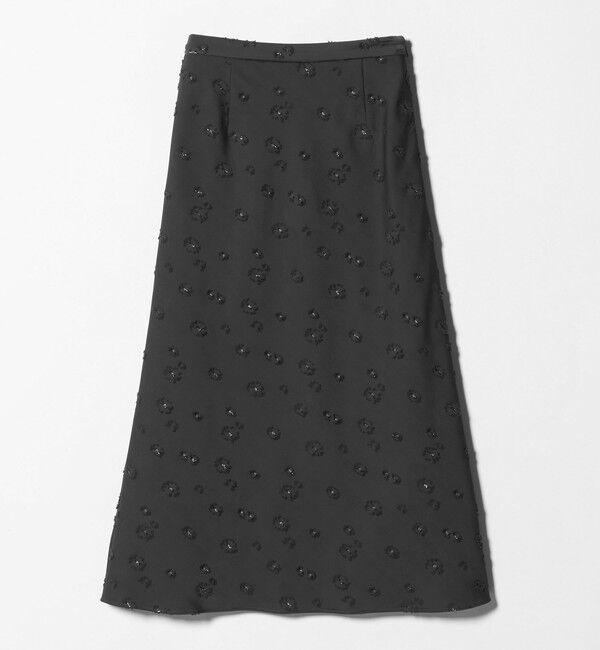 UNITED ARROWS「サテン フラワー ジャガード ロングスカート」|フレア|