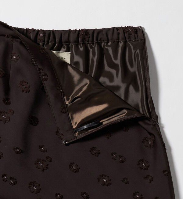 UNITED ARROWS「サテン フラワー ジャガード ロングスカート」|フレア|