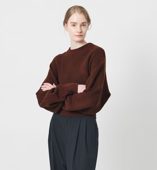 AEWEN MATOPH「＜AEWEN MATOPH＞アゼステッチ ニットプルオーバー ‐ ウォッシャブル ‐」|ニット・セーター|MD.BROWN