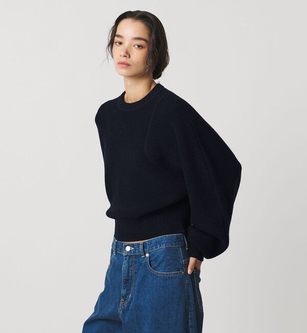 AEWEN MATOPH「＜AEWEN MATOPH＞アゼステッチ ニットプルオーバー ‐ ウォッシャブル ‐」|ニット・セーター|NAVY