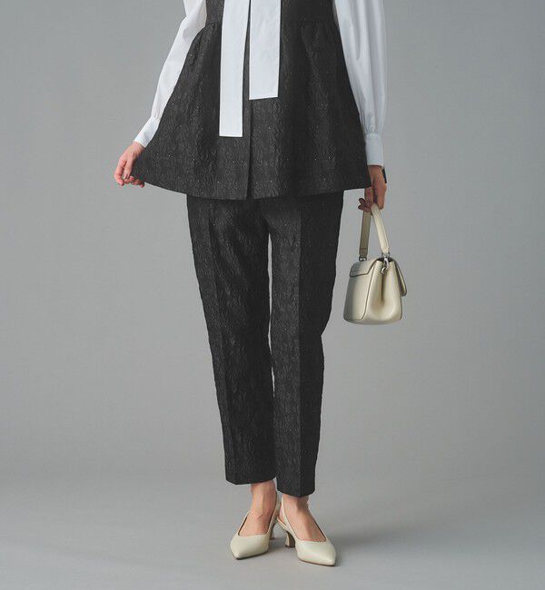 UNITED ARROWS「GISHA 2トーン ジャガード パンツ」|スラックス|DK.GRAY