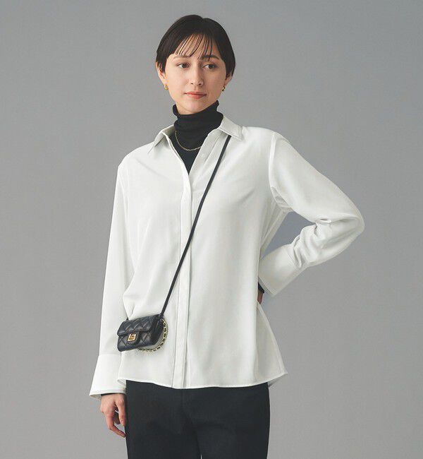 UNITED ARROWS「バイカラー レギュラーシャツブラウス」|シャツ・ブラウス|OFF WHITE