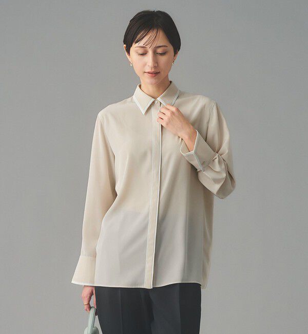 UNITED ARROWS「バイカラー レギュラーシャツブラウス」|シャツ・ブラウス|BEIGE