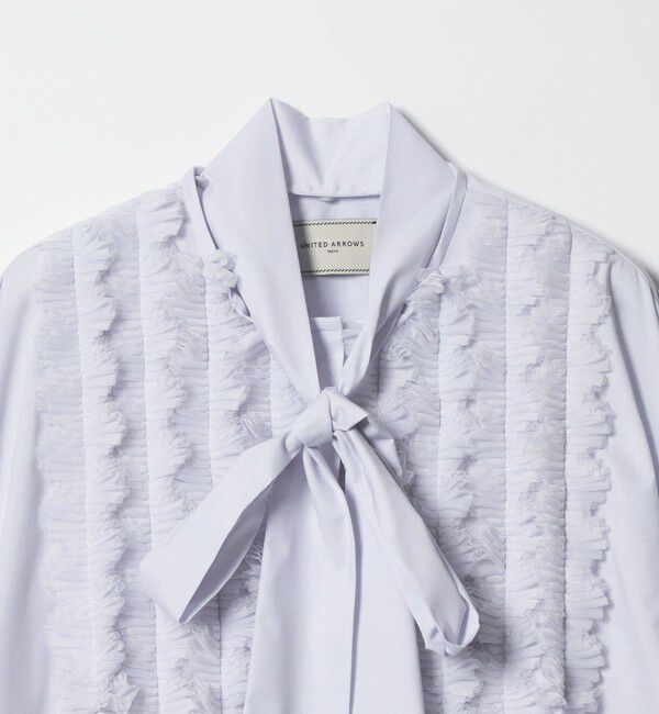 UNITED ARROWS「タックフリル ボウ ブラウス」|シャツ・ブラウス|
