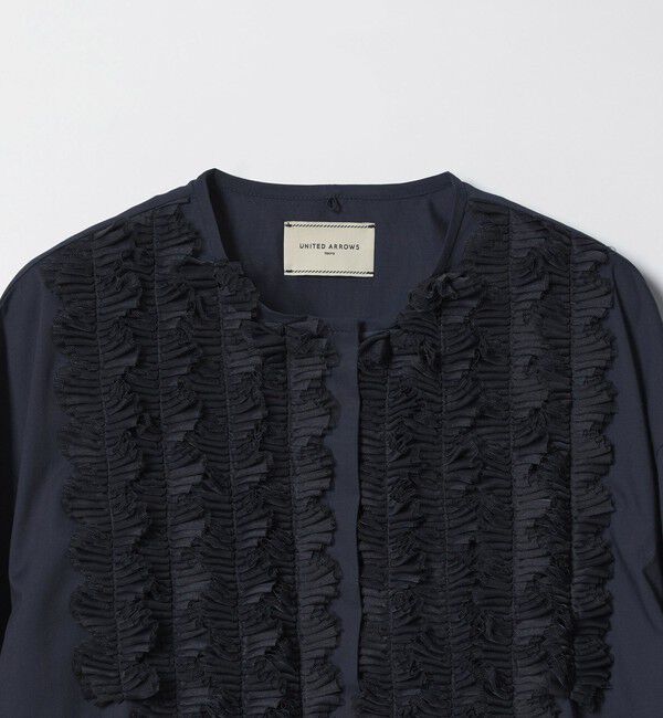 UNITED ARROWS「タックフリル ボウ ブラウス」|シャツ・ブラウス|