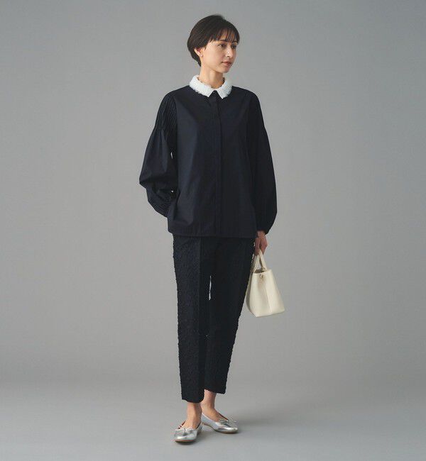 UNITED ARROWS「フラワー カットジャガード テーパードパンツ」|スラックス|