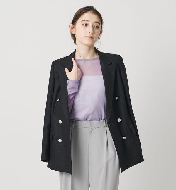 UNITED ARROWS「6ボタン リネン ブレザー ジャケット」|テーラードジャケット|NAVY