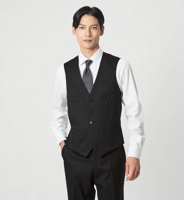UNITED ARROWS green label relaxing「REDA サージ スリム 5B スーツベスト」|ベスト・ジレ|BLACK