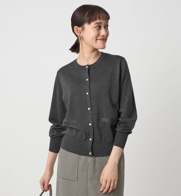 UNITED ARROWS green label relaxing「ラメ クルーネック ニット カーディガン ウォッシャブル」|カーディガン|