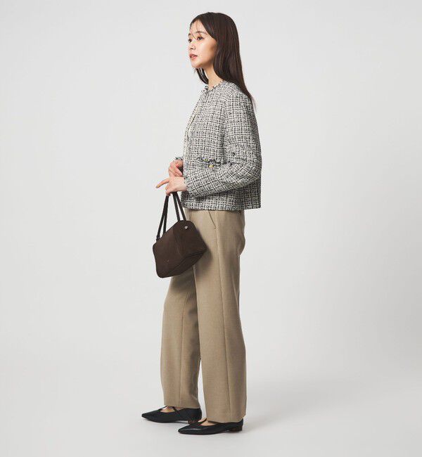 UNITED ARROWS green label relaxing「ツイードライク ノーカラー ジャケット」|ノーカラージャケット|