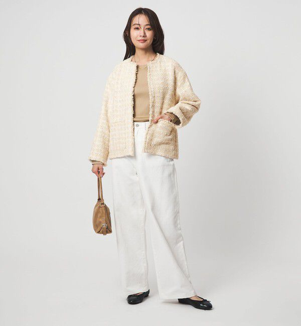 UNITED ARROWS green label relaxing「ファンシー ツイードライク ポケット ノーカラー ジャケット」|ノーカラージャケット|