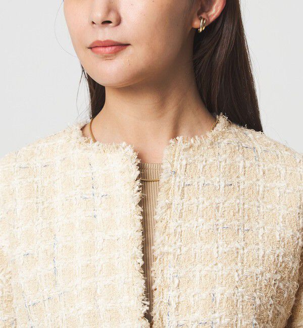 UNITED ARROWS green label relaxing「ファンシー ツイードライク ポケット ノーカラー ジャケット」|ノーカラージャケット|