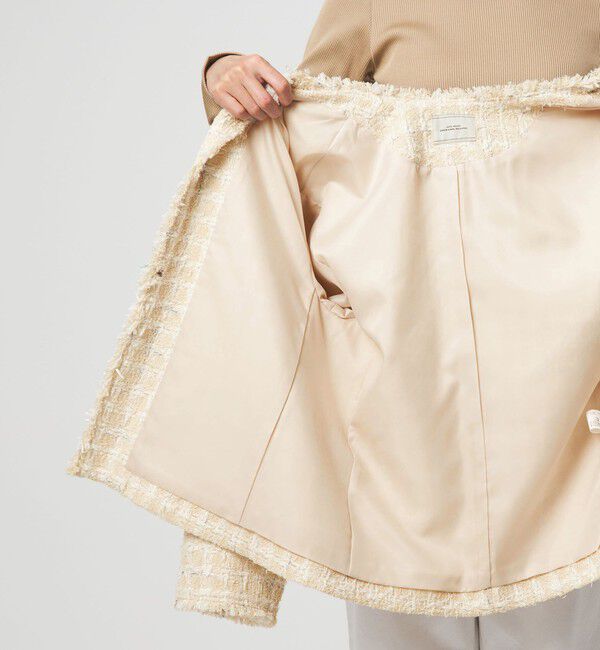 UNITED ARROWS green label relaxing「ファンシー ツイードライク ポケット ノーカラー ジャケット」|ノーカラージャケット|