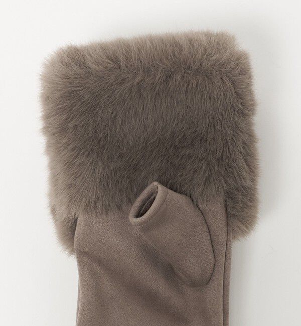 UNITED ARROWS green label relaxing「フェイクファー 切り替え アームウォーマー」|手袋|