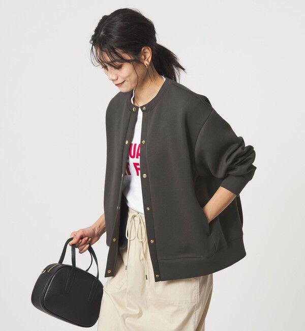 UNITED ARROWS green label relaxing「ダンボール ノーカラー カーディガン」|カーディガン|DK.GRAY