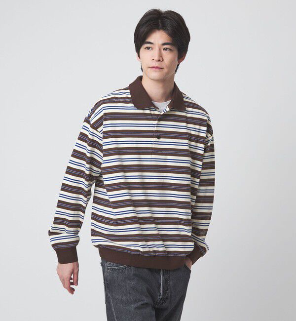 UNITED ARROWS green label relaxing「【別注】＜UMBRO＞ボーダー 長袖 ポロシャツ」|ポロシャツ|