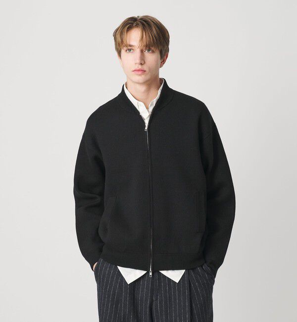 BEAUTY&YOUTH UNITED ARROWS「ミラノ ジップ ジャケット ウォッシャブル」|カーディガン|BLACK