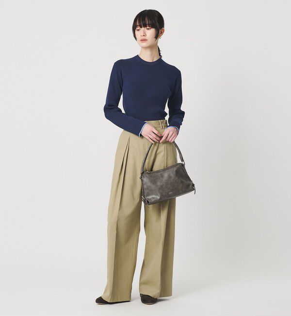 BEAUTY&YOUTH UNITED ARROWS「コットンブレンド リブライン ニットプルオーバー ウォッシャブル」|ニット・セーター|