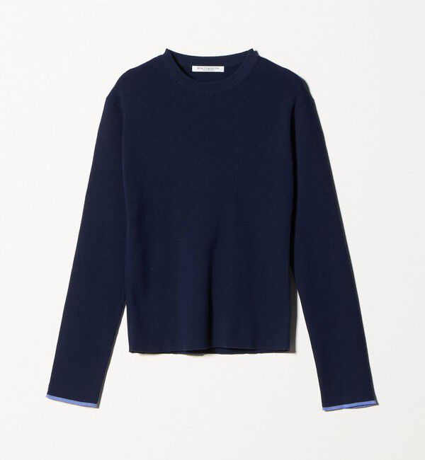 BEAUTY&YOUTH UNITED ARROWS「コットンブレンド リブライン ニットプルオーバー ウォッシャブル」|ニット・セーター|